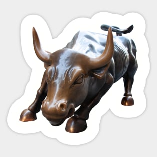 Wall Street Bull in Color Sticker